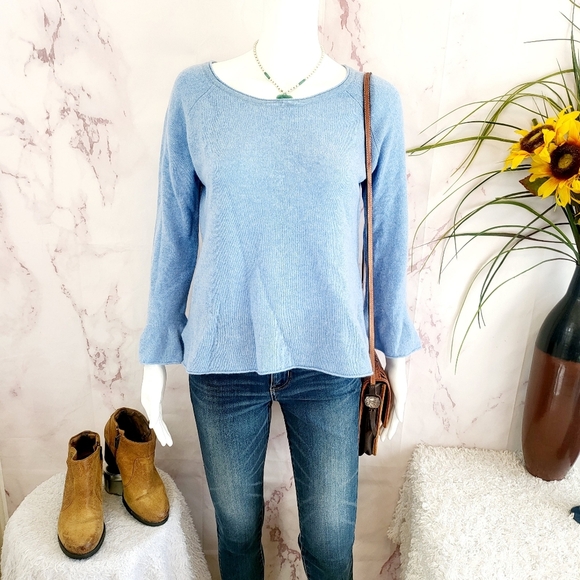 White + Warren cashmere light powder blue sweater - Picture 2 of 8